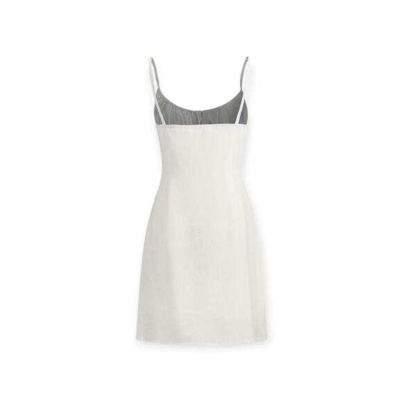 Commense White Linen Cotton Button Front Mini Dress XL NWT - Picture 2 of 5